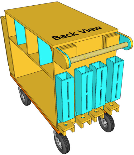 Back View Drawing of Cart