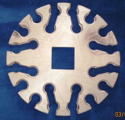 Bottom Bat Support Disk Showing Hole Pattern