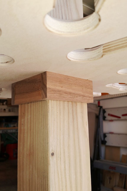 Mortise Filled with Hardwood Supports the Disk