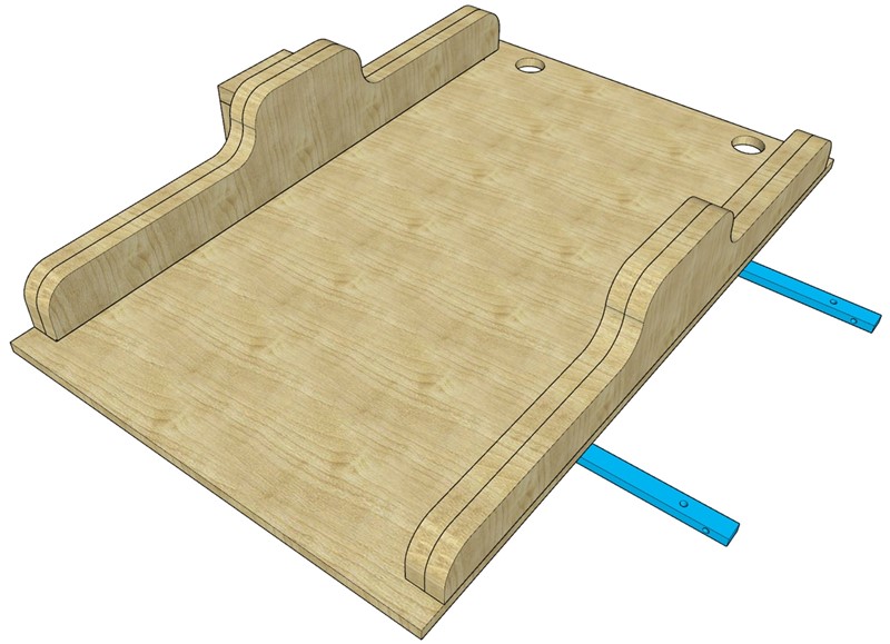 Perspective Design Drawing of the Table Saw Crosscut Sled