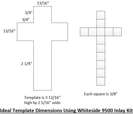 Detailed Dimensions of the Christian Cross Inlay Template
