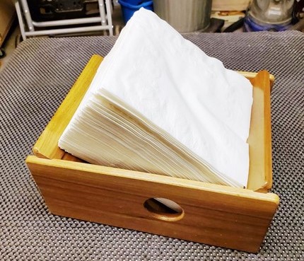 View of Napkin Holder Filled with Napkins
