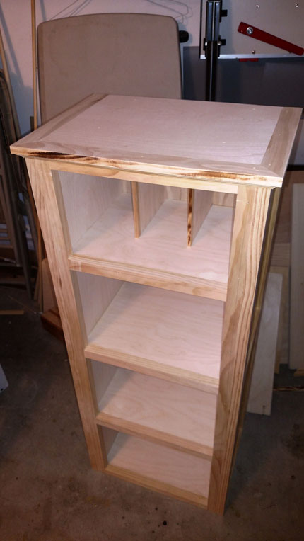 View of Top of Unpainted Cabinet