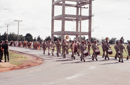 Marching Band near Water Tower