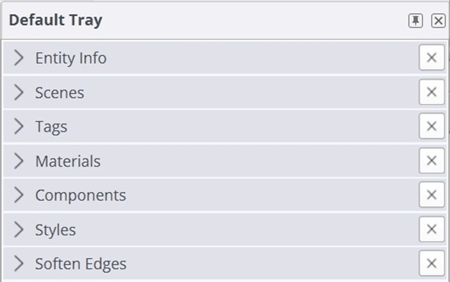 List of Items in the Default Tray