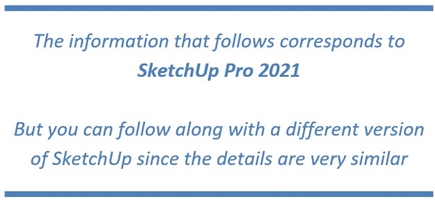 Explaining Following Info is Based on SketchUp Pro 2021