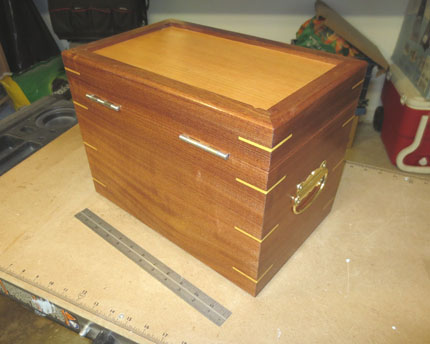 Back of the Sapele Box with 12-inch Scale